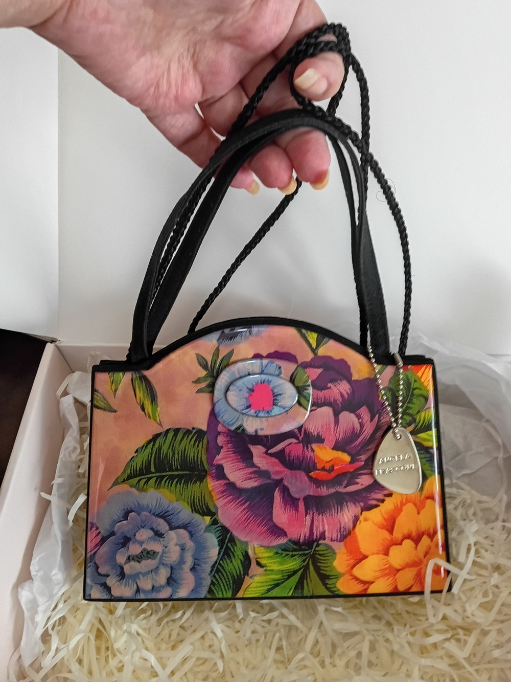 Angela Frascone Euc Floral Leather Tote Bag in Multicolor